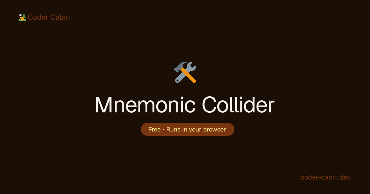 Mnemonic Collider - Coder Cabin - Free Online Developer Tools